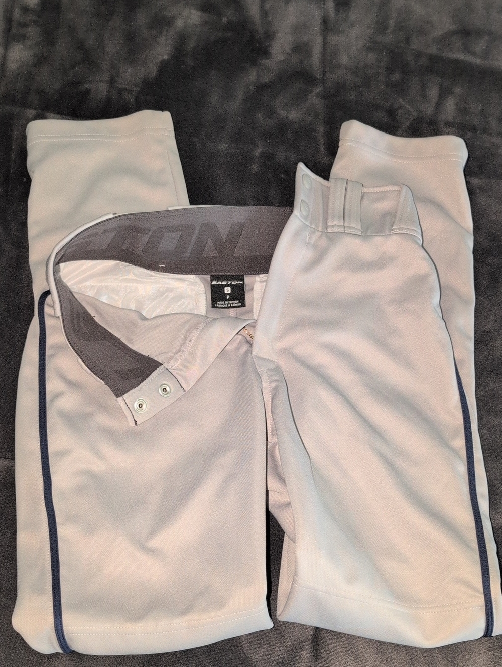 Easton Men's Light Gray Baseball Sweatpants with Navy Piping